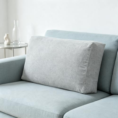 Large Linen Sofa Back Cushion Cover - Khaki 70x50x10cm Replacement Slipcover