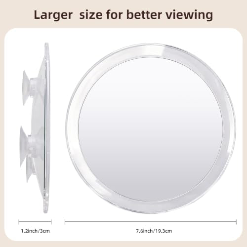 Large Fogless Shower Mirror for Bathroom Shaving & Grooming with Suction Cups
