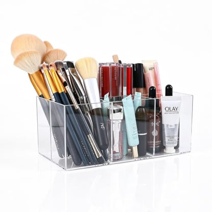 Clear Makeup Brush Holder 6 Slots Acrylic Organizer for Cosmetics