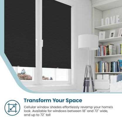 Cordless Cellular Shade Black Custom Size - BlindsAvenue