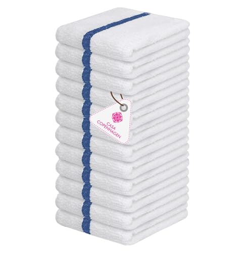 Cotton Kitchen Towels Pack of 12 – Absorbent, Durable Bar & Home Towels 15x19