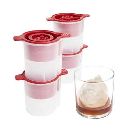 Christmas Ornament Ice Molds Set of 4 - Holiday Cocktail Ice Shapes - Red - Variation of THIS listing