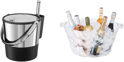 Oggi Insulated Ice Bucket (4 Quart) and Acrylic Oval Party Tub