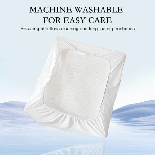 Wavy White Wool Mattress Pad King Size - Washable Australian Wool