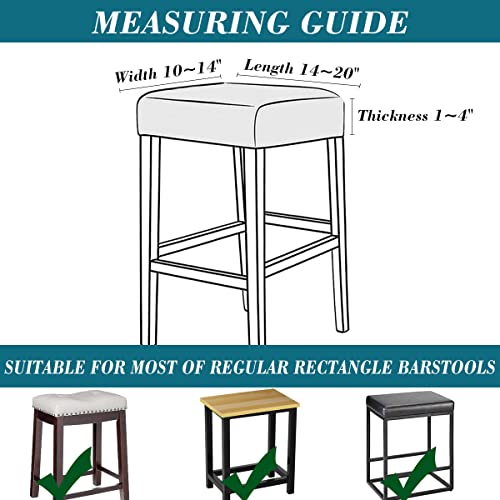 Rectangle Bar Stool Cover 2 Pack Black - Stretchable, Protective Slipcovers for 14-20in Chairs - Variation of THIS listing