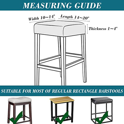Rectangle Bar Stool Cover 2 Pack Black - Stretchable, Protective Slipcovers for 14-20in Chairs - Variation of THIS listing