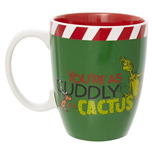 Dr. Seuss Grinch Cuddly as a Cactus Coffee Mug 12 Ounce Green