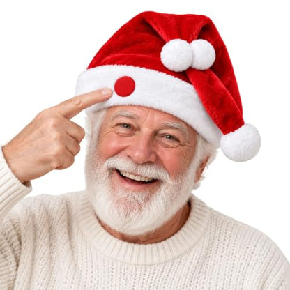 Animated Naughty Santa Hat for Adults - Funny Christmas Party Cap - Red