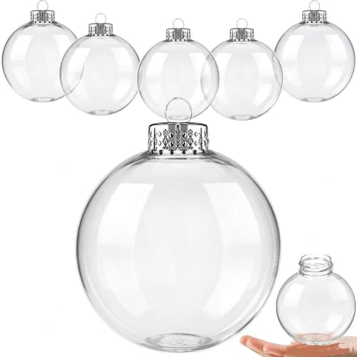 Clear Christmas Ornaments Balls - 12PCS Fillable Plastic Holiday Decorations