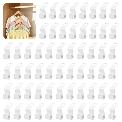 60 Pack Space Saving Hanger Connector Hooks for Closet Organization