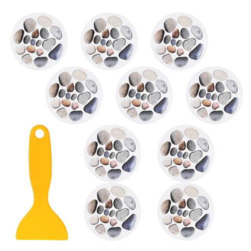 10pcs Anti Slip Shower Stickers with Scraper for Bathroom Safety