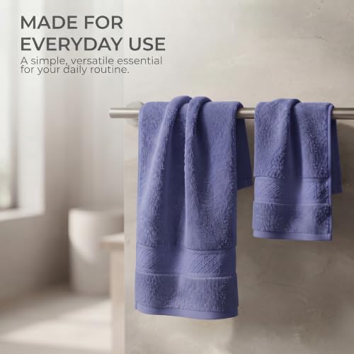 Purple Cotton Hand Towel Set 2 Pieces Soft Absorbent Quick Dry