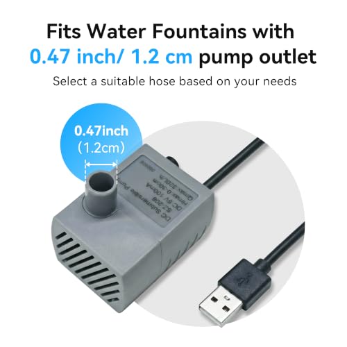 Pet Water Fountain Replacement Pump 5V DC with Sponge, Quiet & Waterproof