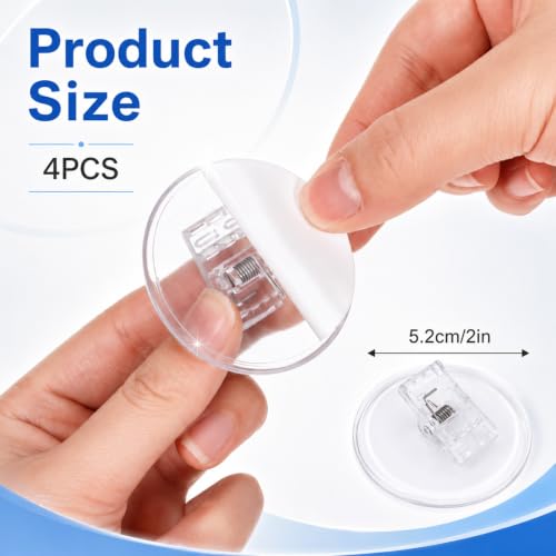Transparent Shower Curtain Clips - Windproof Splash Guard, 4 Pack