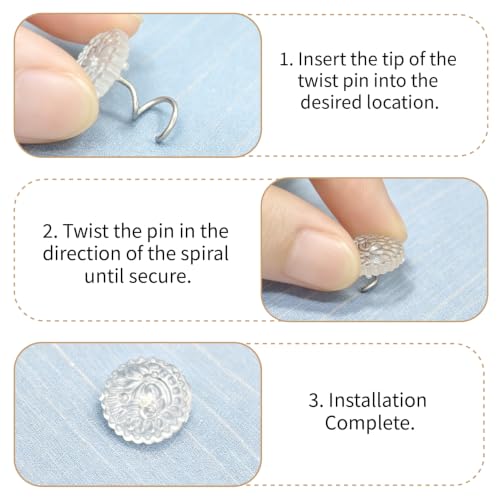 100 Clear Head Twist Pins for Upholstery, Bed Skirts & Sofa Covers