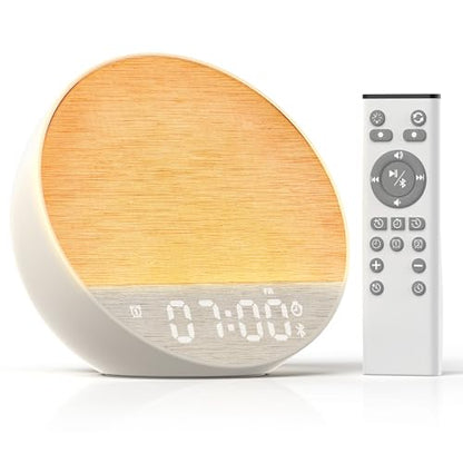Sunrise Alarm Clock with Sound Machine Bluetooth Speaker Remote Putty