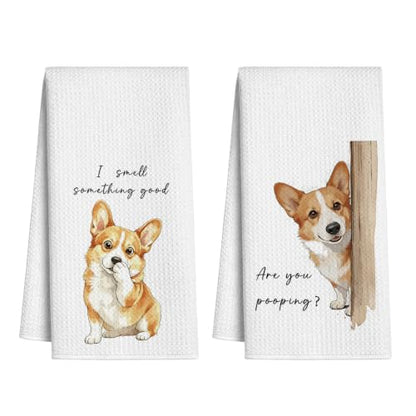 Funny Corgi Dog Towel Set of 2 for Bathroom Decor - Corgi 2