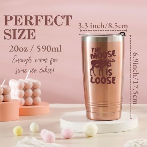 Onebttl The Moose Is Loose 20 oz Insulated Tumbler Gift for Moose Lovers - Includes Stainless Straw & Gift Box