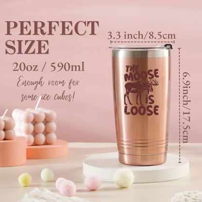 Onebttl The Moose Is Loose 20 oz Insulated Tumbler Gift for Moose Lovers - Includes Stainless Straw & Gift Box