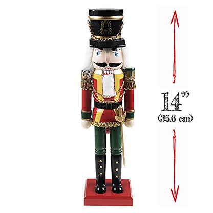 Soldier 14 Inch Traditional Wooden Nutcracker - Festive Christmas Decor (Variation: 14 inch / Soldier)