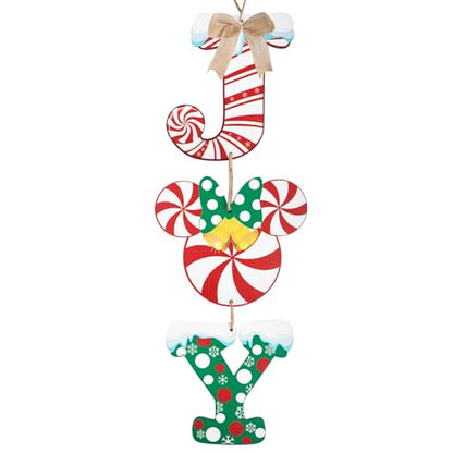 Christmas Joy Door Sign Decorations Wooden Wall Hanging for Holiday Home & Porch
