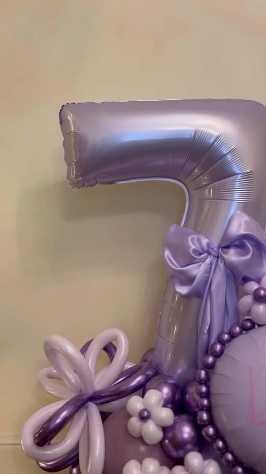 Number 7 Balloon by Lilac - 40 Inch Lavender Birthday Decoration for Girls & Women