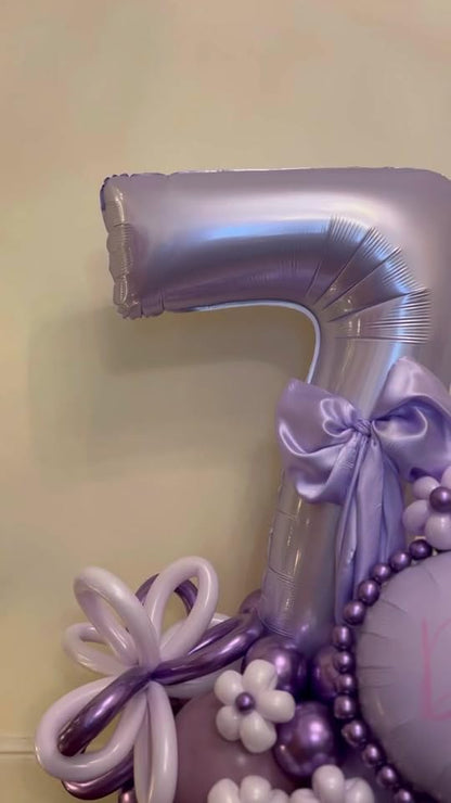 Number 7 Balloon by Lilac - 40 Inch Lavender Birthday Decoration for Girls & Women