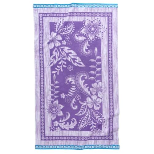 Decorative Jungle Oversized Cotton Beach Towel 40x72 Reversible Jacquard