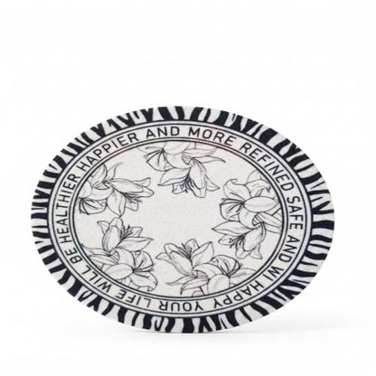 Modern Zebra & Lily Floral Drink Coasters - Non-Slip, Heat Resistant, Tabletop Protector