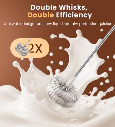 Rechargeable Milk Frother Handheld - 2 Speeds, Galaxy Black, USB-C Charging