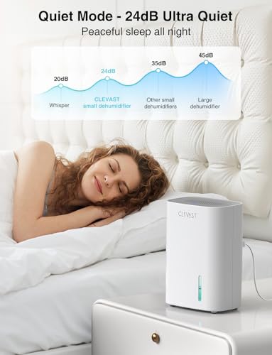 Small Dehumidifier for Bedroom Bathroom Quiet Portable Compact Moisture Absorber