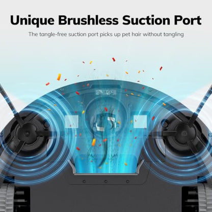 ILIFE V2 Robot Vacuum Cleaner Black - Tangle-Free Suction, Pet Hair