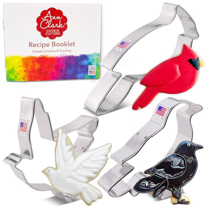Bird Cookie Cutter Set of 3 - Made in USA for Baking & Decorations