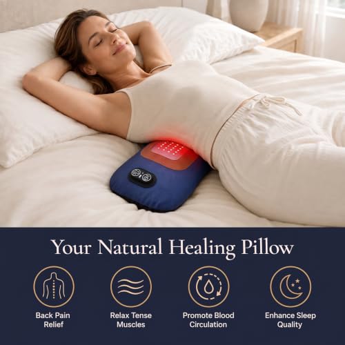 4-in-1 Lumbar Support Pillow & Lower Back Massager with Red Light - Blue Variation