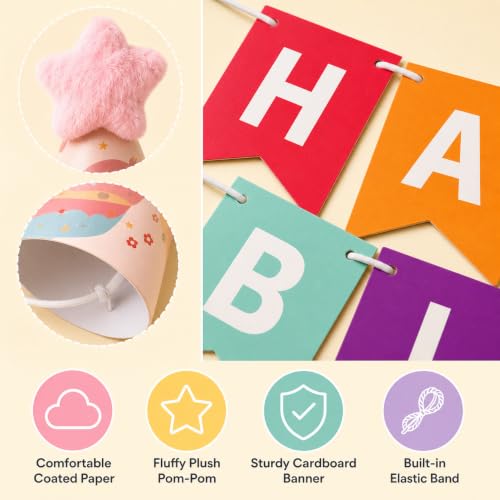 Rainbow Party Hats for Stuffed Animals & Pets - 11 pcs Mini Celebration Set