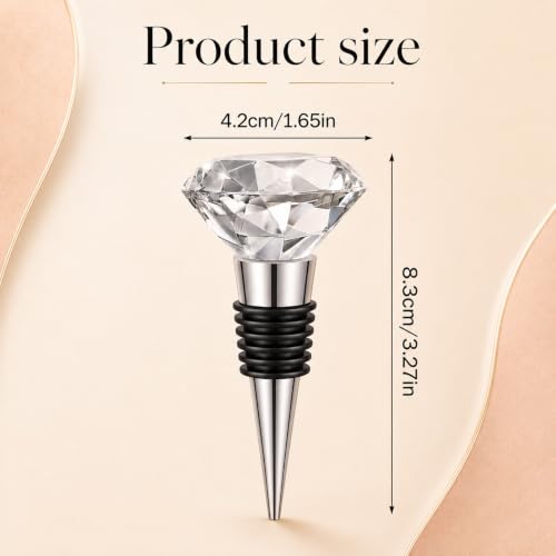 2 Pack Crystal Wine Stopper Set with Diamond Rhinestone Tops - Premium Barware
