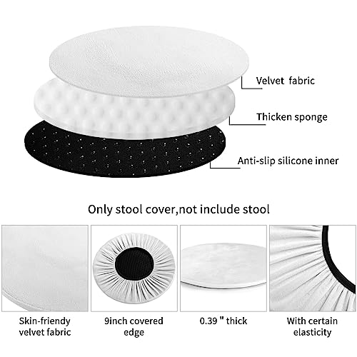 White Ghost Minimalist Bar Stool Cover - Stretchable, No-Slip Fit, 12-14 Inch Sizes