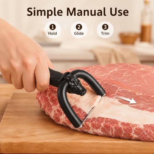 Manual Meat Cutter and Fat Trimmer for Beef Pork Brisket Kitchen Prep