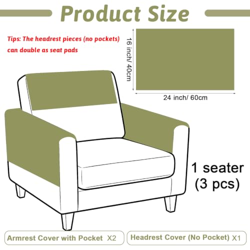 Bubble Gray Flannel Recliner & Armchair Cover Set with Pockets - 1 Seat