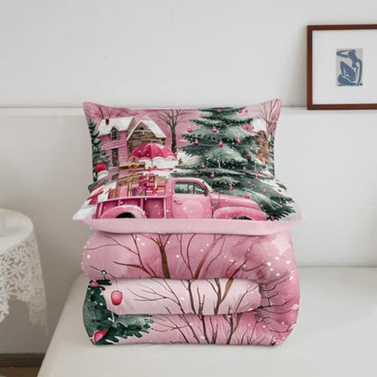 Kids Pink Christmas Comforter Set King Size Multi 200 - Feelyou