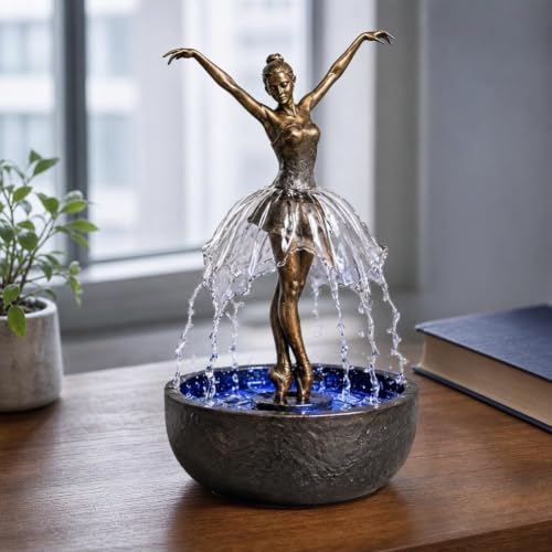 Ballerina Waterfall Fountain LED Tabletop Water Feature - USB / Bb Variation