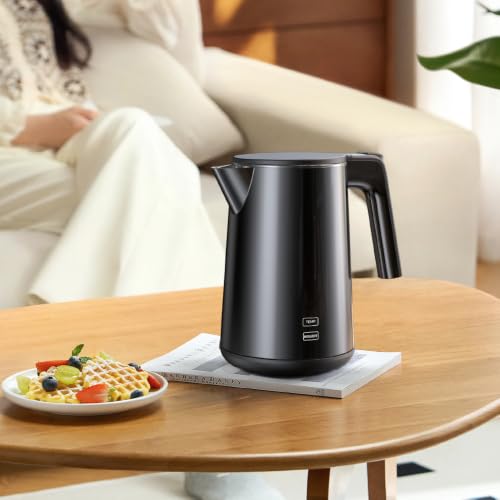 Electric Kettle with Adjustable Temperature 1200W Rapid Boil Water Heater Black