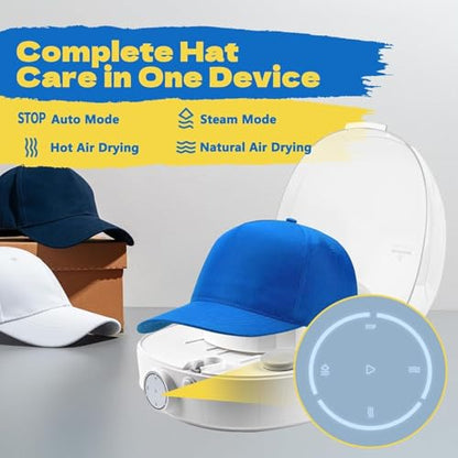 Hat Steamer & Shaper Machine for Caps & Hats - Automatic Drying & Odor Removal