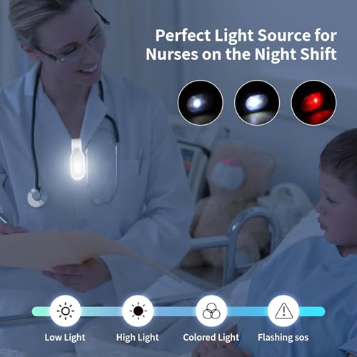 Rechargeable Clip-On Nurse Light for Night Shift - Pink - Hands-Free Bright LED