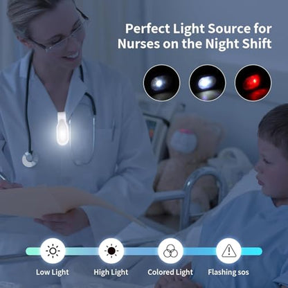 Rechargeable Clip-On Nurse Light for Night Shift - Pink - Hands-Free Bright LED