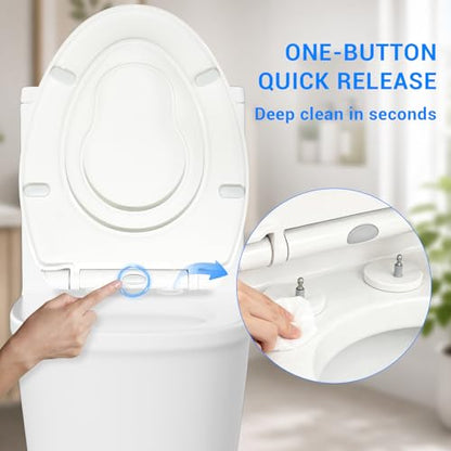 Elongated Toilet Seat with Built-In Toddler Seat, Soft Close, 18.5 Inch - Variation of THIS listing