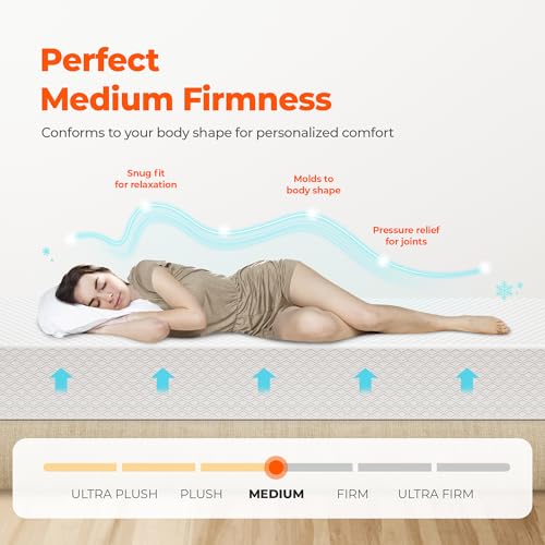Neo Sleep 12 Inch Twin XL Cooling Gel Memory Foam Mattress for Cool Sleep Medium Firm Pressure Relieving CertiPUR-US Certified Foam, Mattress in a Box Fiberglass Free (Twin XL, 12 in)