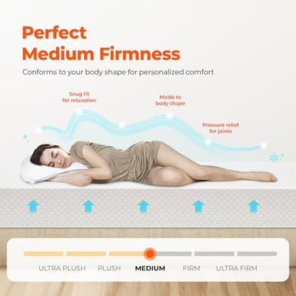Neo Sleep 12 Inch Twin XL Cooling Gel Memory Foam Mattress for Cool Sleep Medium Firm Pressure Relieving CertiPUR-US Certified Foam, Mattress in a Box Fiberglass Free (Twin XL, 12 in)