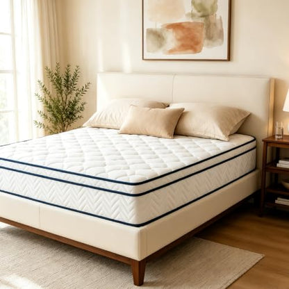 12 Inch Queen Size Hybrid Mattress in a Box - Memory Foam & Pocket Springs, Medium Plush
