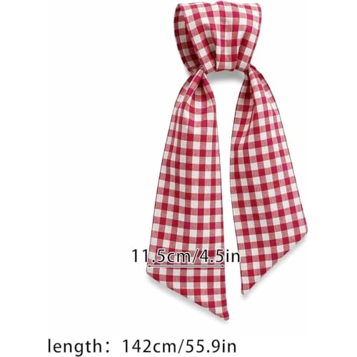 Red-White Gingham Wreath Sash for Front Door - Patriotic & Decorative